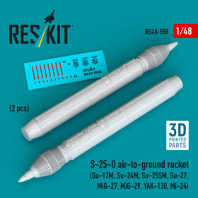 Reskit S-25-O air-to-ground rocket (2 pcs) (3D Printed) (1/48) RS48-0558