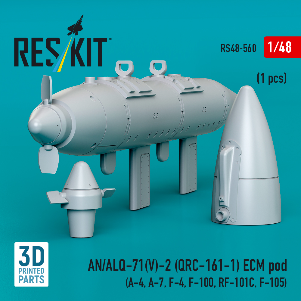 Reskit AN/ALQ-71(V)-2 ECM pod (1pcs) (A-4, A-7, F-4, F-100, RF-101C, F-105) (3D Printed) (1/48) RS48-0560 - Image 3