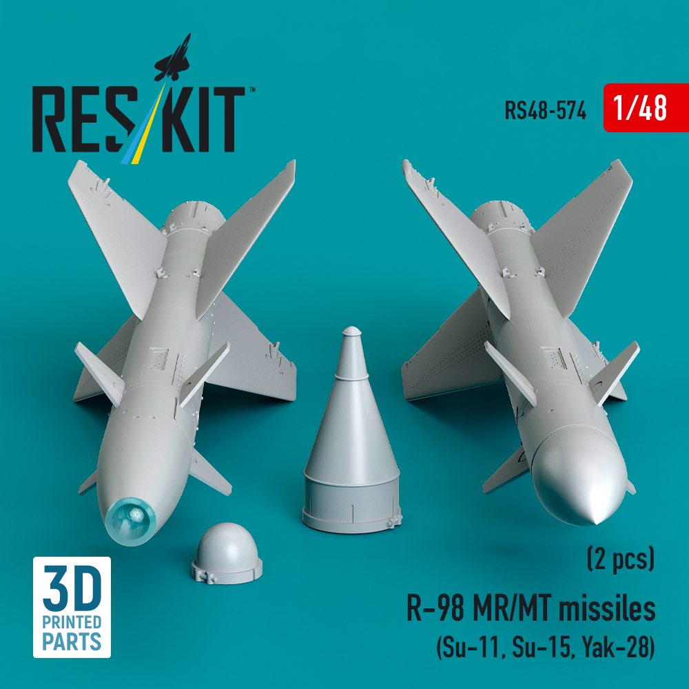 Reskit R-98 MR/MT missiles (2 pcs) (3D Printed) (1/48) RS48-0574 - Image 2