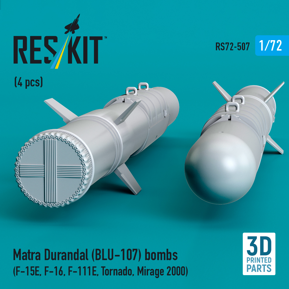 Reskit Matra Durandal (BLU-107) bombs (F-15E, F-16, F-111E, Tornado, Mirage 2000) (3D Printed) (1/72) RS72-0507 - Image 3