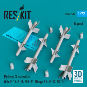 Reskit Python 3 missiles (4 pcs) (3D Printed) (1/72) RS72-0509