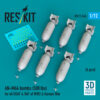 Reskit AN-M64 bombs (500 lbs) for all USAF & RAF of WW2 & Korean War (3D Printed) (1/72) RS72-0545
