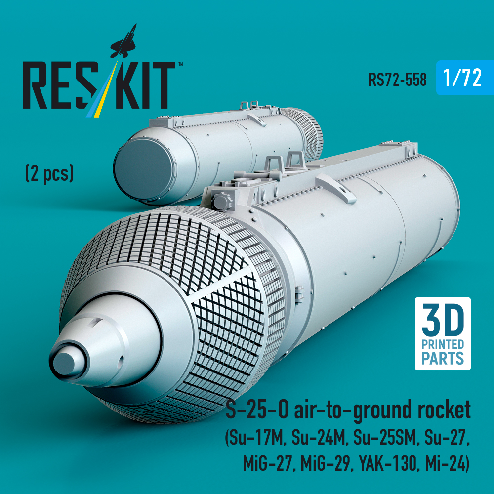 Reskit S-25-O air-to-ground rocket (2 pcs) (3D Printed) (1/72) RS72-0558 - Image 2