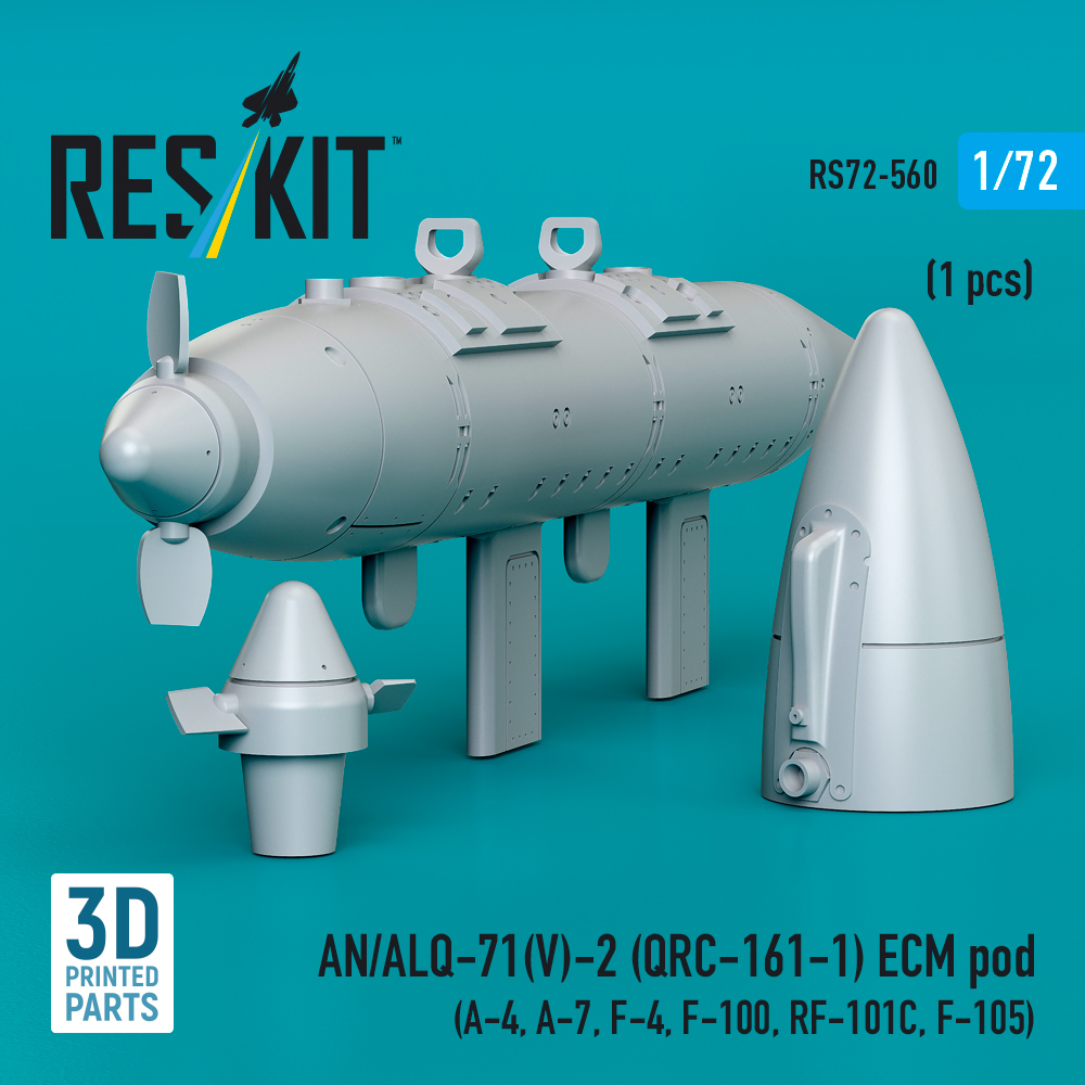 Reskit AN/ALQ-71(V)-2 ECM pod (1pcs) (A-4, A-7, F-4, F-100, RF-101C, F-105) (3D Printed) (1/72) RS72-0560 - Image 3