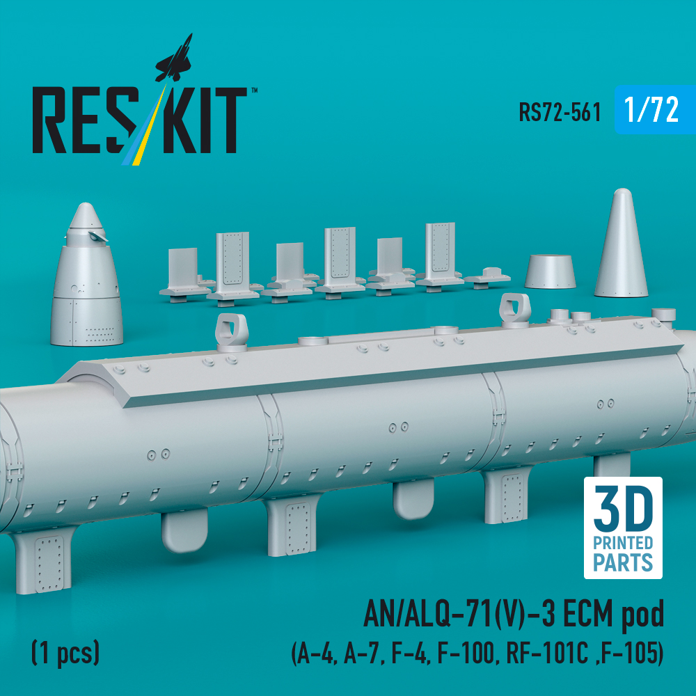 Reskit AN/ALQ-71(V)-3 ECM pod (A-4, A-7, F-4, F-100, RF-101C ,F-105) (3D Printed) (1/72) RS72-0561 - Image 2