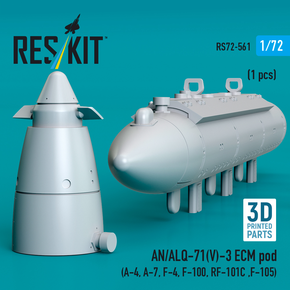 Reskit AN/ALQ-71(V)-3 ECM pod (A-4, A-7, F-4, F-100, RF-101C ,F-105) (3D Printed) (1/72) RS72-0561 - Image 3