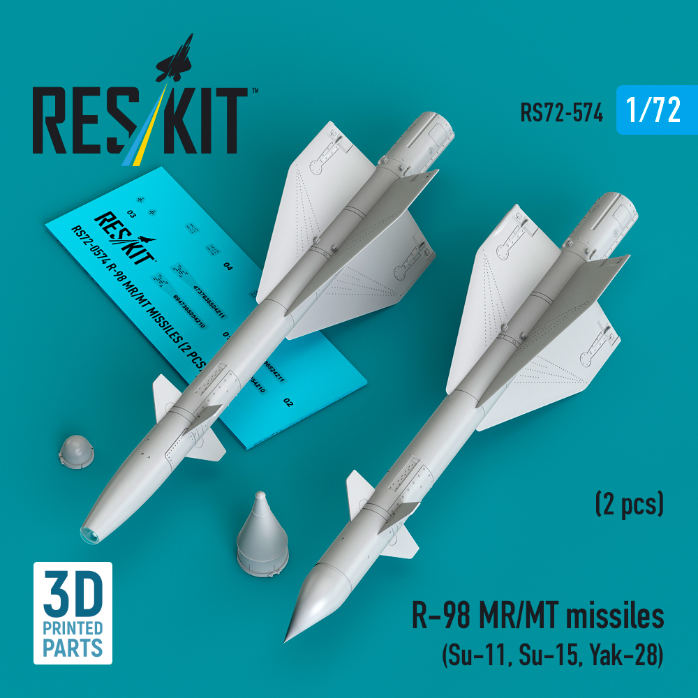 Reskit R-98 MR/MT missiles (2 pcs) (3D Printed) (1/72) RS72-0574