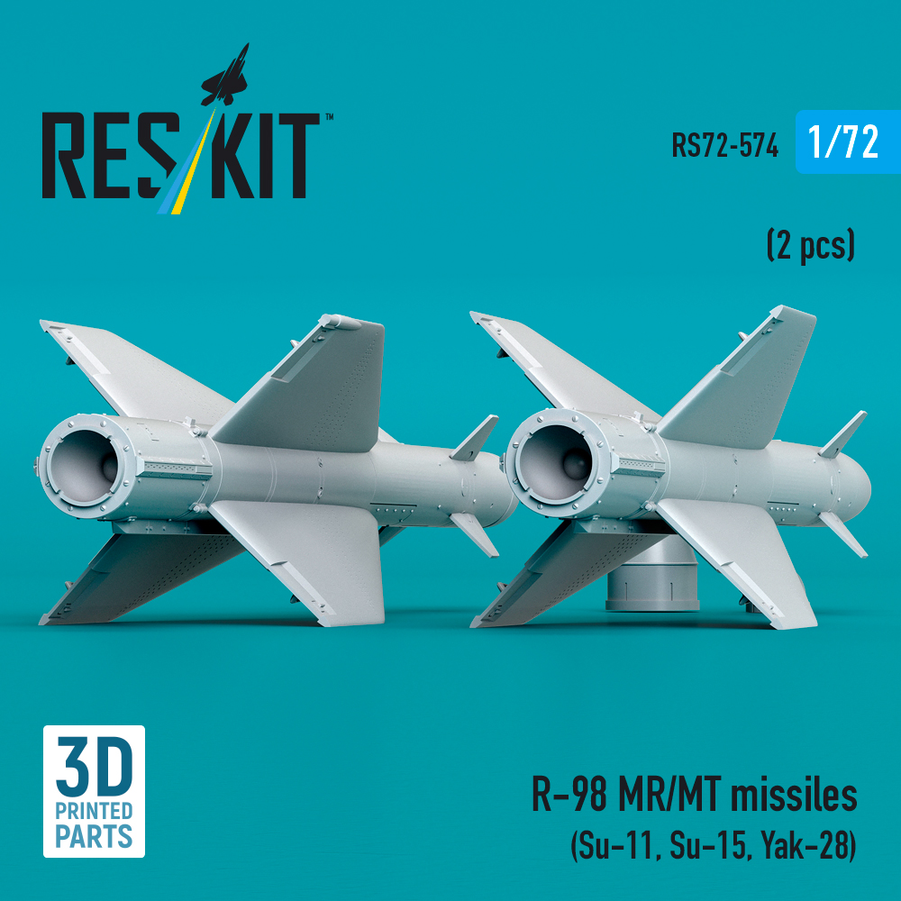 Reskit R-98 MR/MT missiles (2 pcs) (3D Printed) (1/72) RS72-0574 - Image 3