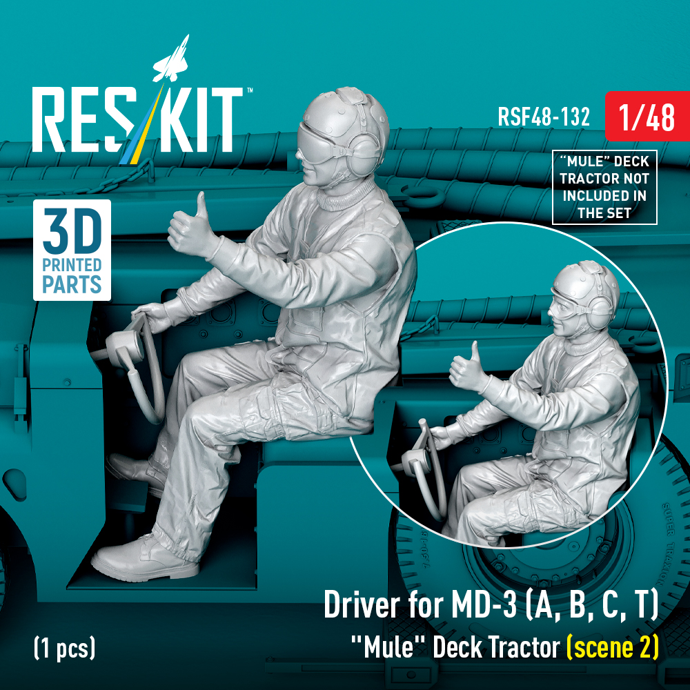 Reskit Driver for MD-3 (A, B, C, T) "Mule" Deck Tractor (1 pcs) (3D Printed) (1/48)