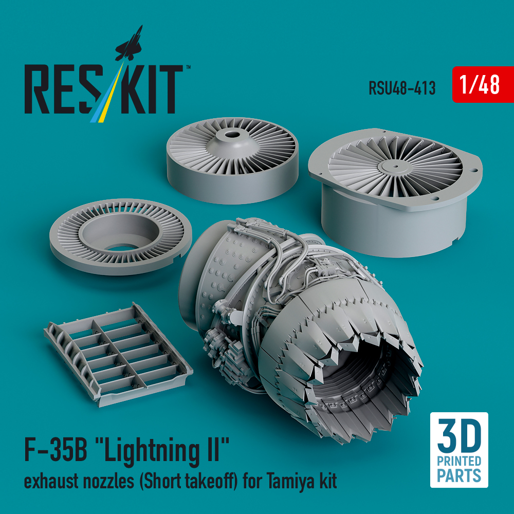 Reskit F-35B "Lightning II" exhaust nozzle (Short takeoff) for Tamiya kit (3D printed) (1/48) RSU48-0413 - Image 2
