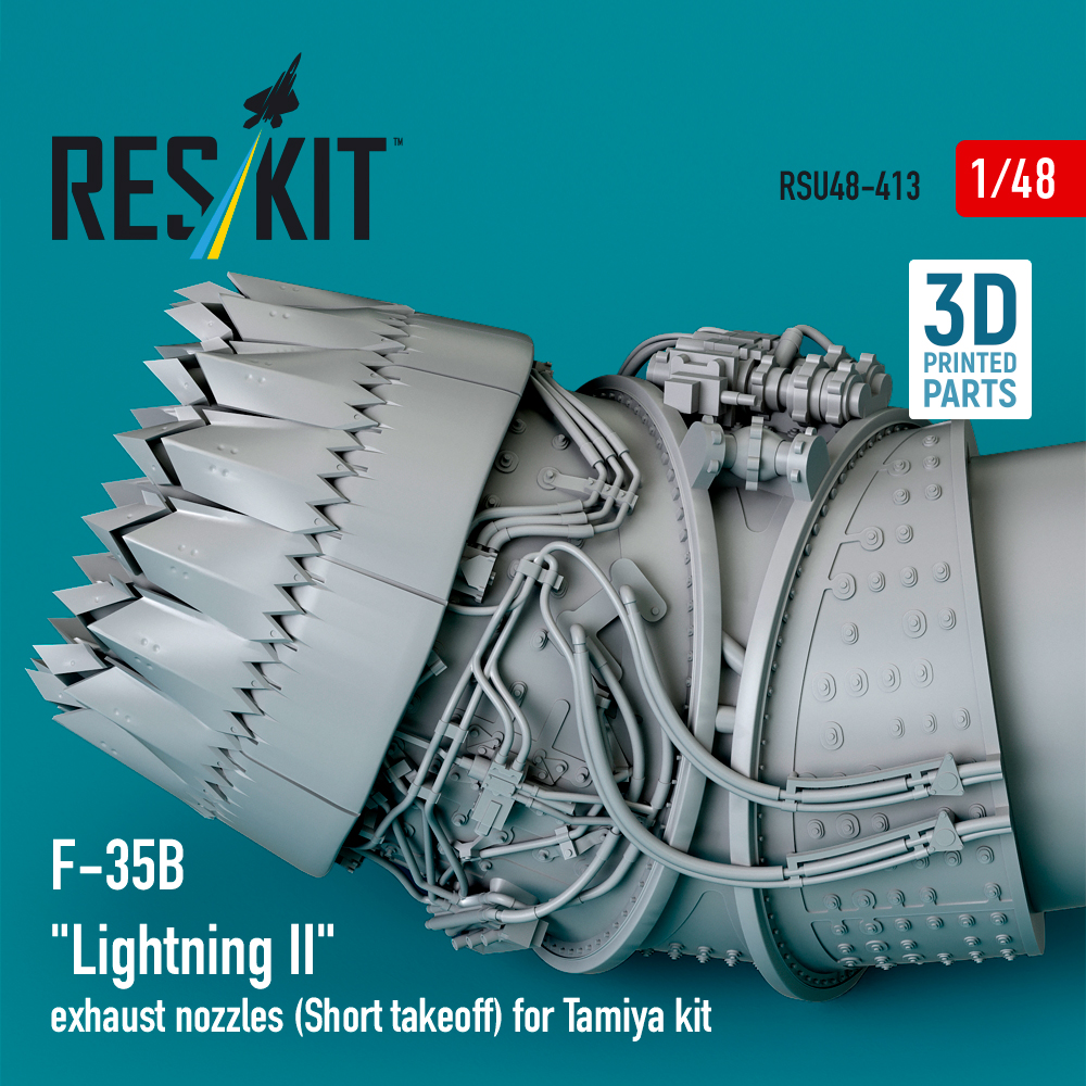 Reskit F-35B "Lightning II" exhaust nozzle (Short takeoff) for Tamiya kit (3D printed) (1/48) RSU48-0413 - Image 3