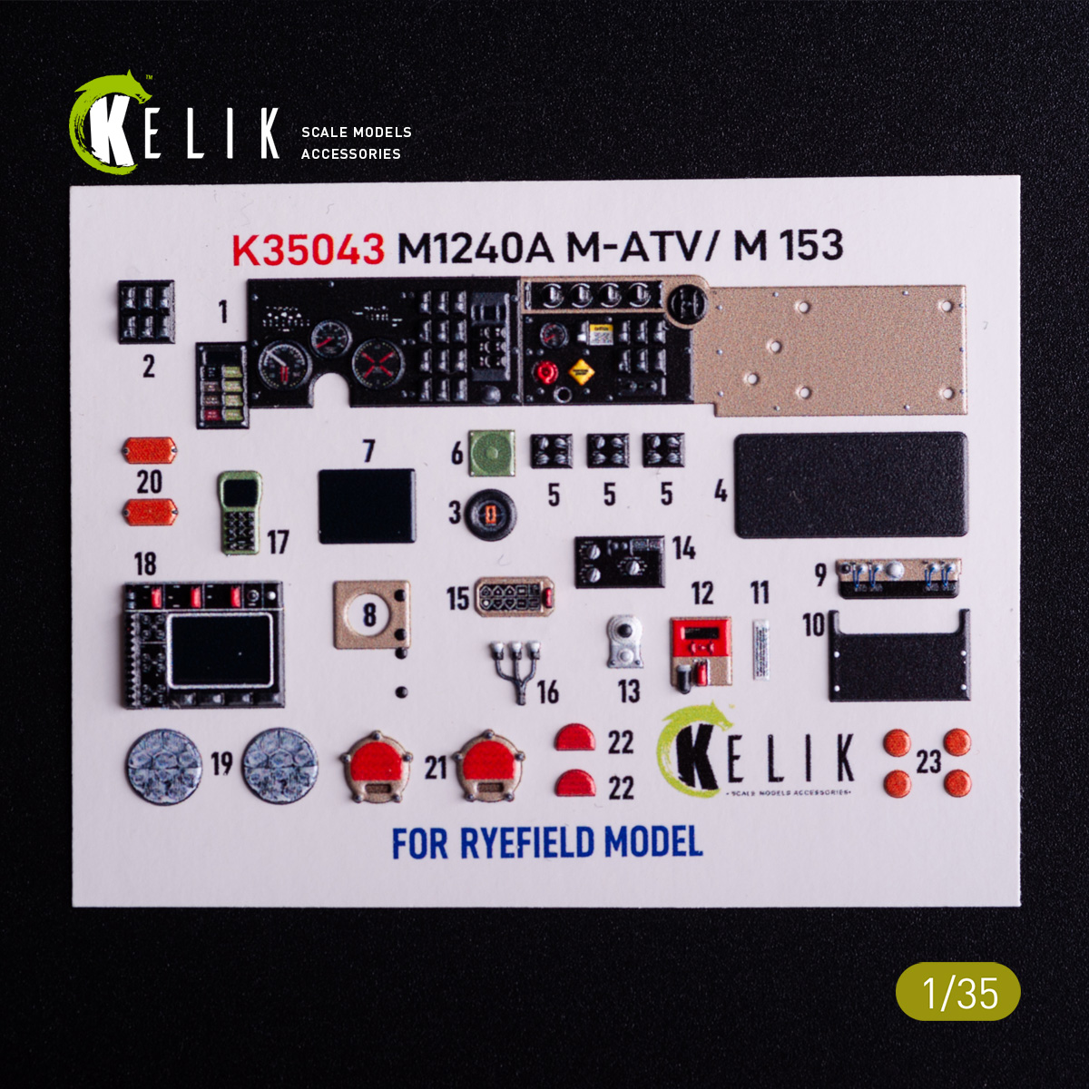 Kelik M1240A M-ATV - interior 3D decals for RFM kit (1/35)