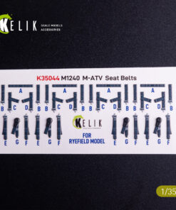 Kelik M1240A M-ATV seat belts - interior 3D decals for RFM kit (1/35)