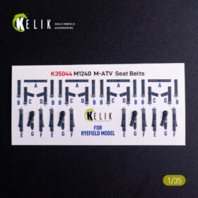 Kelik M1240A M-ATV seat belts - interior 3D decals for RFM kit (1/35)