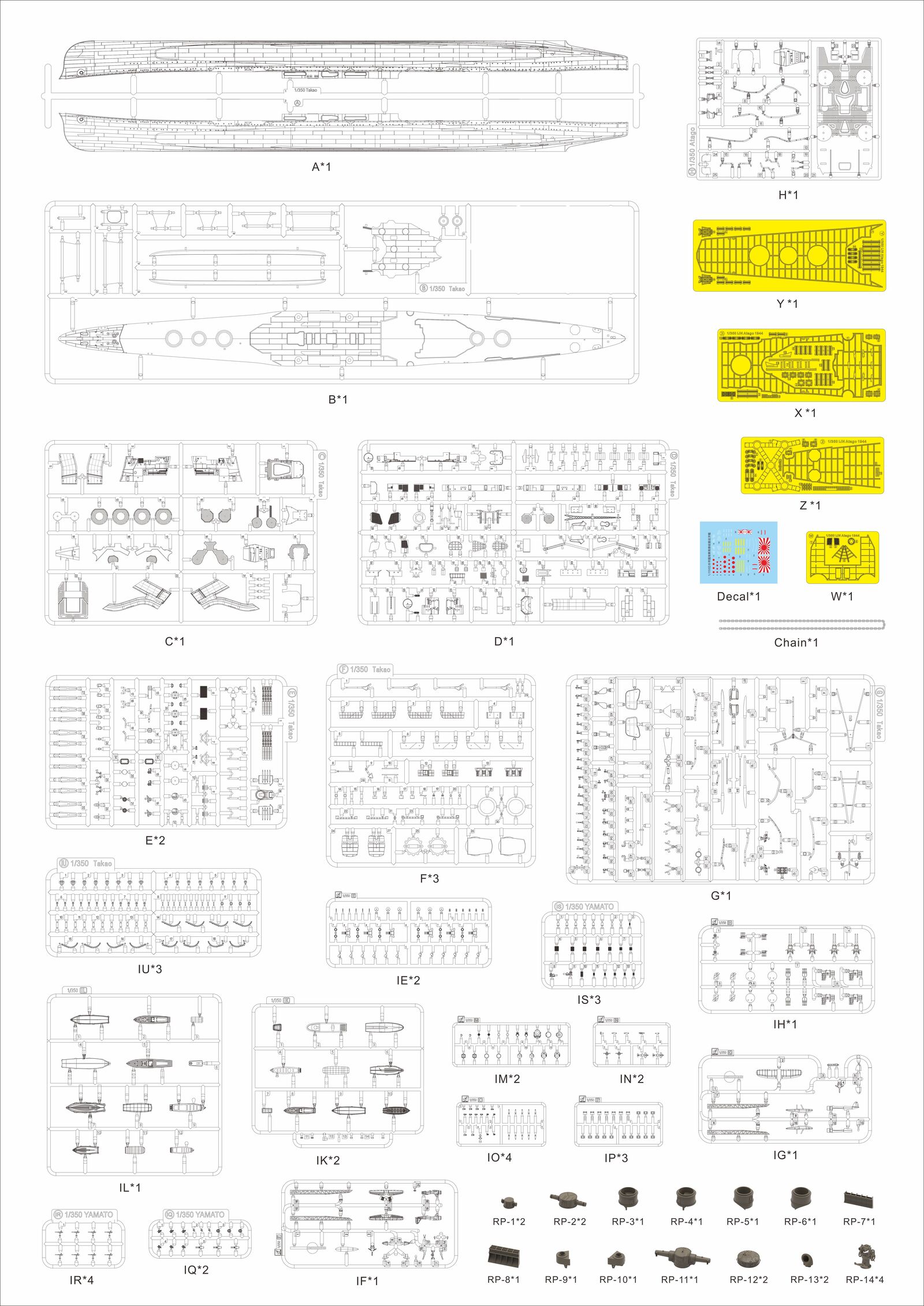 Very Fire 1/350 IJN Atago Deluxe Kit BELBV350905DX - Image 7