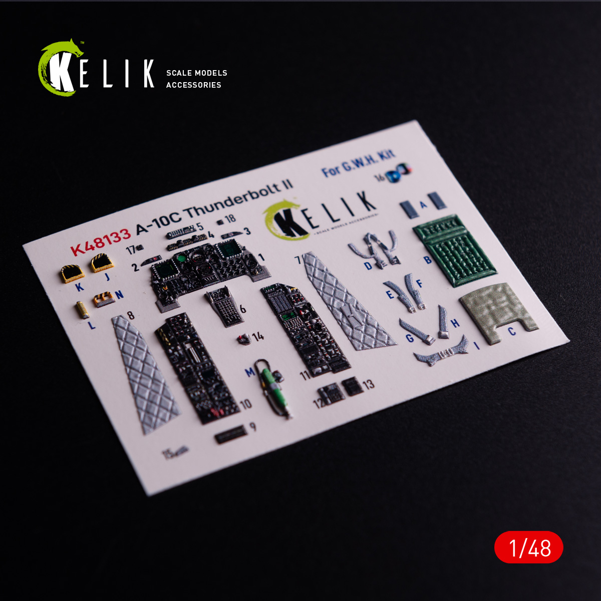 Kelik A-10C - interior 3D decals for GWH kit (1/48)