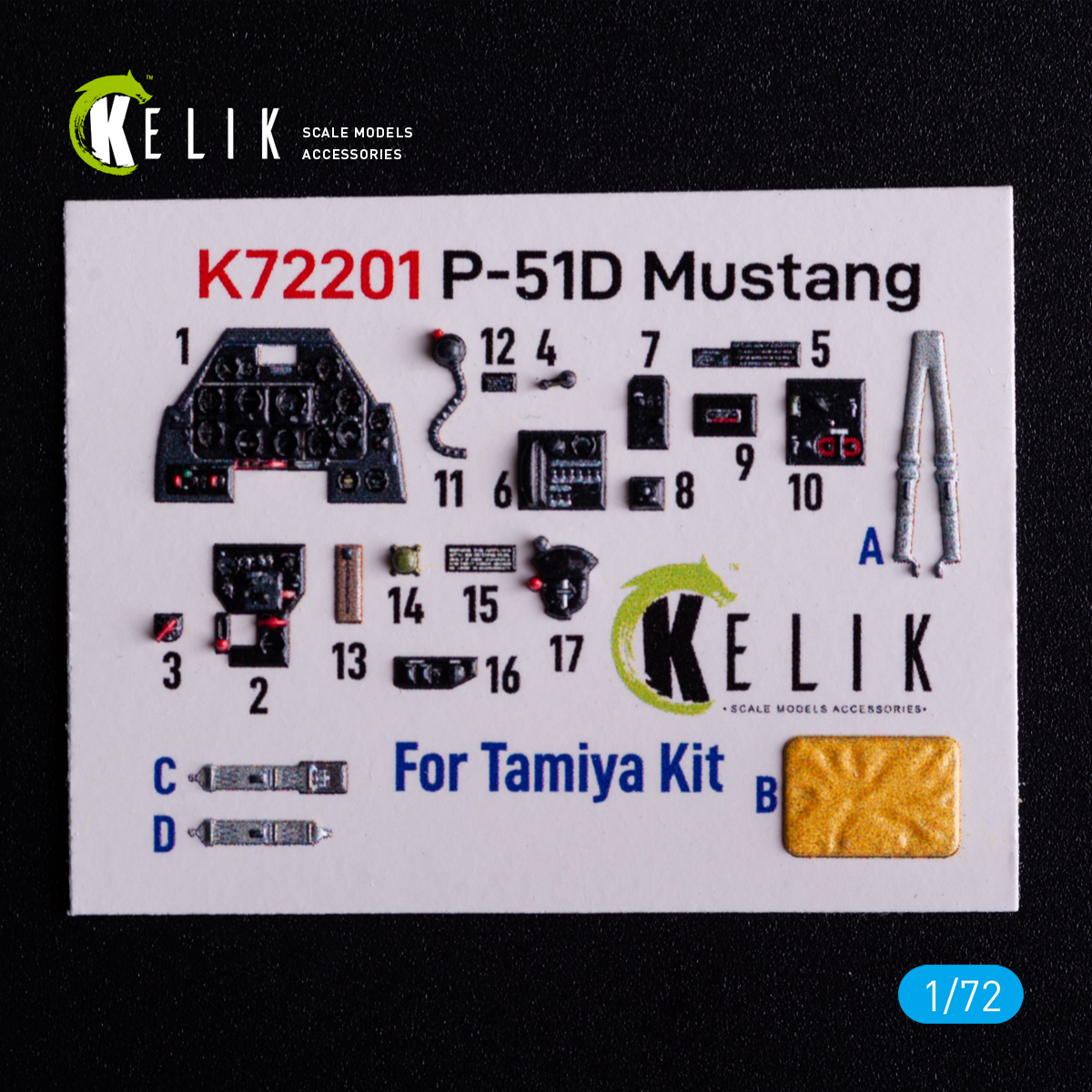 Kelik P-51D Mustang - interior 3D decals for Tamiya kit (1/72)