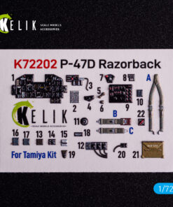 Kelik P-47D Razorback - interior 3D decals for Tamiya kit (1/72)