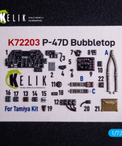 Kelik P-47D Bubbletop - interior 3D decals for Tamiya kit (1/72)