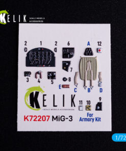 Kelik MiG-3 - interior 3D decals for Armory kit (1/72)