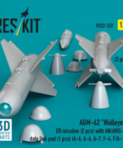Alternative view of Reskit AGM-62 "Walleye I" ER missiles (2 pcs) with AN/AWG-16 data link pod (1 pcs) (A-4, A-6, A-7, F-4, F/A-18) (3D Printed) (1/32)