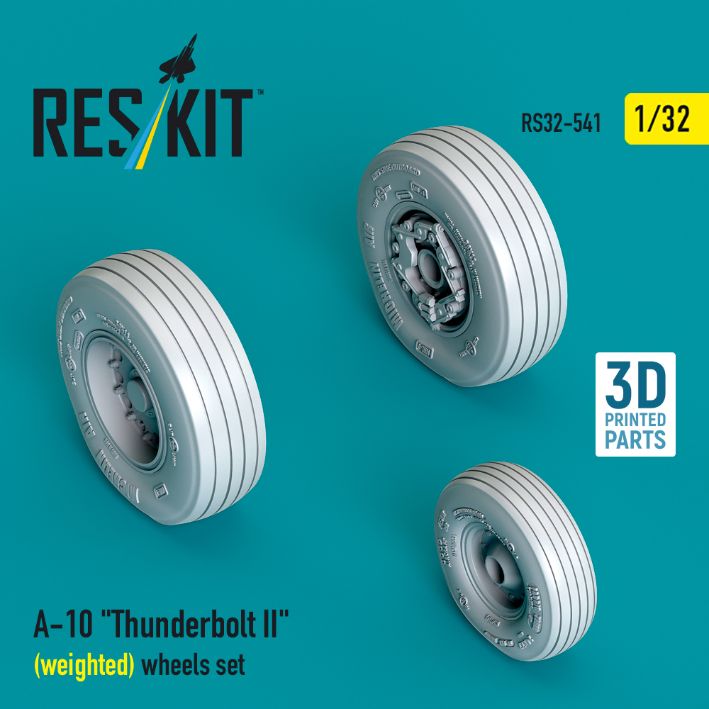 Reskit A-10 "Thunderbolt II" (weighted) wheels set (3D Printed) (1/32) - Image 2
