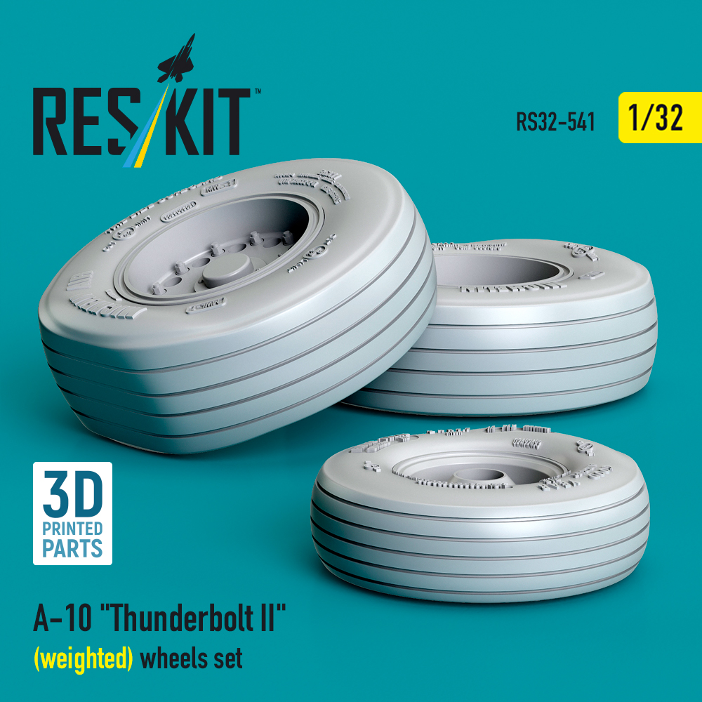 Reskit A-10 "Thunderbolt II" (weighted) wheels set (3D Printed) (1/32) - Image 3
