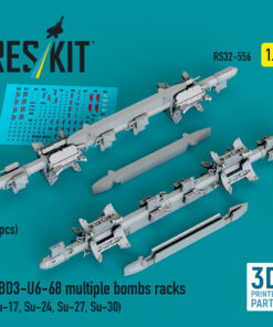 Reskit MBD3-U6-68 multiple bombs racks (2 pcs) (Su-17, Su-24, Su-27, Su-30) (3D Printed) (1/32)