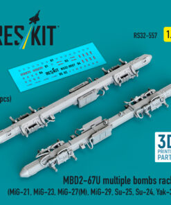 Reskit MBD2-67U multiple bombs racks (2 pcs) (MiG-21, MiG-23, MiG-27(М), MiG-29, Su-25, Su-24, Yak-38) (3D Printed) (1/32)