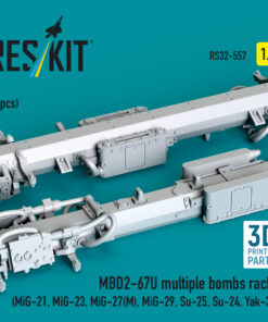 Alternative view of Reskit MBD2-67U multiple bombs racks (2 pcs) (MiG-21, MiG-23, MiG-27(М), MiG-29, Su-25, Su-24, Yak-38) (3D Printed) (1/32)