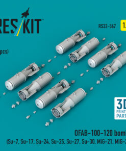 Alternative view of Reskit OFAB-100-120 bombs (8 pcs) (Su-7, Su-17, Su-24, Su-25, Su-27, Su-30, MiG-21, MiG-27) (3D Printed) (1/32)