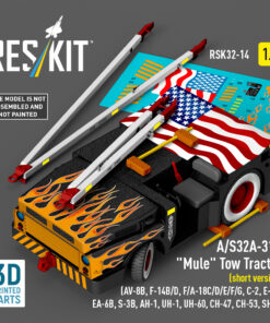 Reskit A/S32A-31A "Mule" Tow Tractor (short version) (AV-8B, F-14B/D, F/A-18C/D/E/F/G, C-2, E-2С, EA-6B, S-3B, AH-1, UH-1, UH-60, CH-47, CH-53, SH-3) (3D Printed model kit) (1/32)