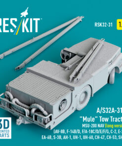 Alternative view of Reskit A/S32A-31A "Mule" Tow Tractor MSU-200 NAV (long version) (AV-8B, F-14B/D, F/A-18C/D/E/F/G, C-2, E-2С, EA-6B, S-3B, AH-1, UH-1, UH-60, CH-47, CH-53, SH-3) (3D Printed model kit) (1/32)