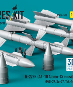 Alternative view of Reskit R-27ER (AA-10 Alamo-C) missiles (MiG-29, Su-27, Yak-141) (3D Printed) (1/32) RS32-0581