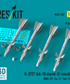 Reskit R-27ET (AA-10 Alamo-D) missiles (MiG-29, Su-27, Yak-141) (3D Printed) (1/32) RS32-0582