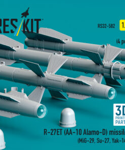 Alternative view of Reskit R-27ET (AA-10 Alamo-D) missiles (MiG-29, Su-27, Yak-141) (3D Printed) (1/32) RS32-0582