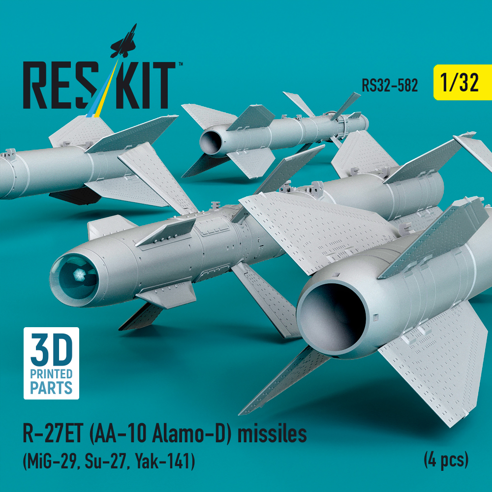 Reskit R-27ET (AA-10 Alamo-D) missiles (MiG-29, Su-27, Yak-141) (3D Printed) (1/32) RS32-0582 - Image 3