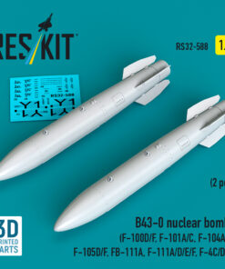 Reskit B43-0 nuclear bombs (2 pcs) (3D Printed) (1/32) RS32-0588