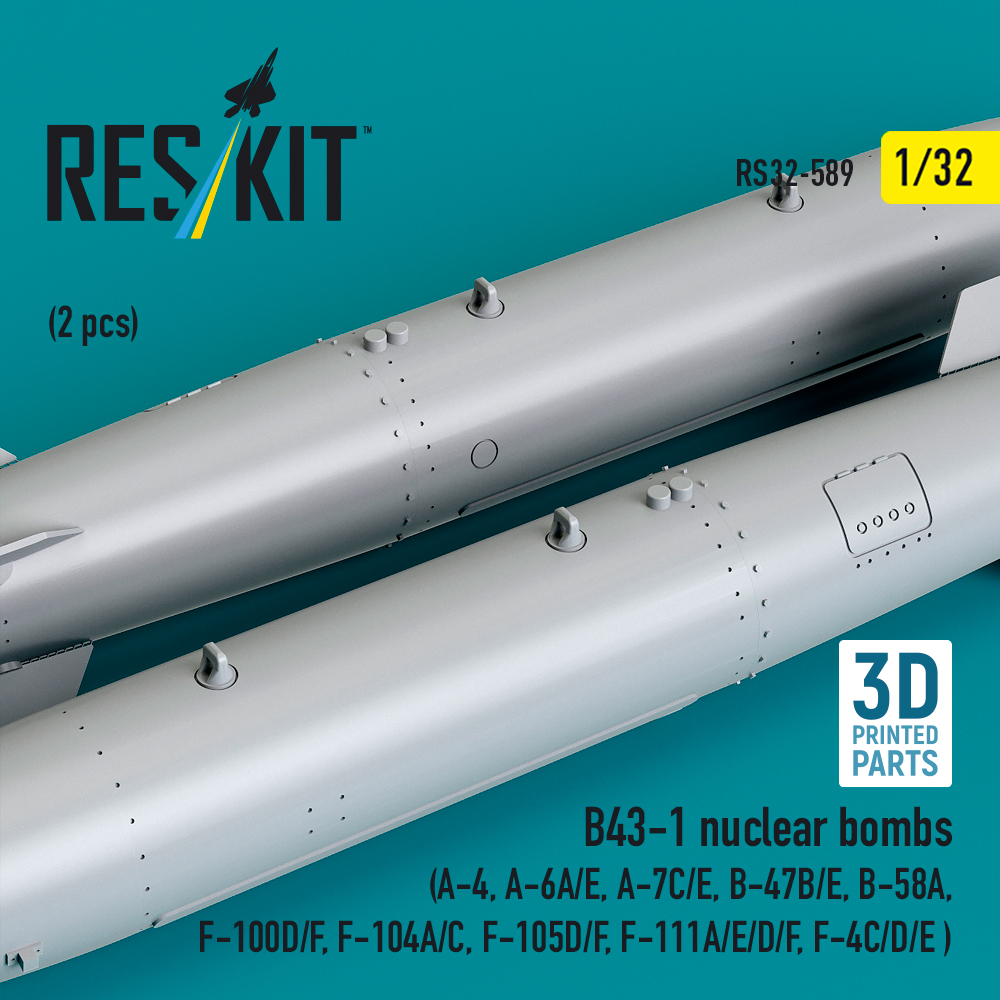 Reskit B43-1 nuclear bombs (2 pcs) (3D Printed) (1/32) RS32-0589 - Image 2
