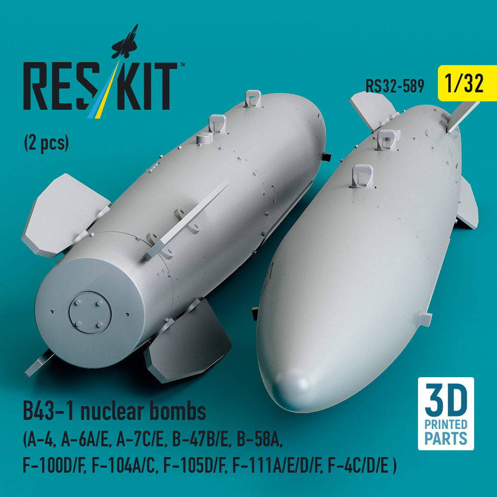 Reskit B43-1 nuclear bombs (2 pcs) (3D Printed) (1/32) RS32-0589 - Image 3