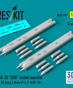 Reskit LAU-33 "ZUNI" rocket launcher for US Army & Navy (2 pcs) (F-4, F-8, OV-10) (3D Printed) (1/32)