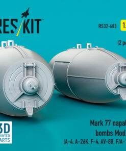 Alternative view of Reskit Mark 77 napalm bombs Mod.2 (2pcs) (A-4, A-26K, F-4, AV-8B, F/A-18) (3D Printed) (1/32)