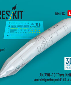 Reskit AN/AVQ-10 "Pave Knife" laser designation pod (1 pcs) (F-4D, A-6A) (3D Printed) (1/48)