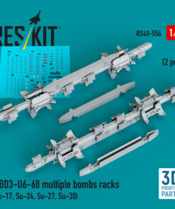Reskit MBD3-U6-68 multiple bombs racks (2 pcs) (Su-17, Su-24, Su-27, Su-30) (3D Printed) (1/48)