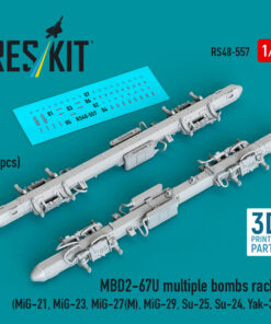 Reskit MBD2-67U multiple bombs racks (2 pcs) (MiG-21, MiG-23, MiG-27(М), MiG-29, Su-25, Su-24, Yak-38) (3D Printed) (1/48)