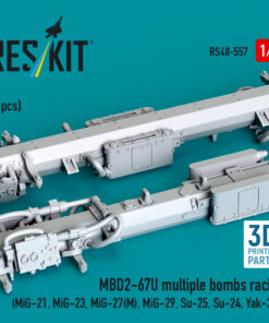 Alternative view of Reskit MBD2-67U multiple bombs racks (2 pcs) (MiG-21, MiG-23, MiG-27(М), MiG-29, Su-25, Su-24, Yak-38) (3D Printed) (1/48)