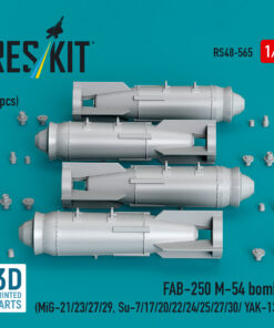 Alternative view of Reskit FAB-250 М-54 bombs (4 pcs) (MiG-21/23/27/29, Su-7/17/20/22/24/25/27/30/ YAK-130) (3D Printed) (1/48)