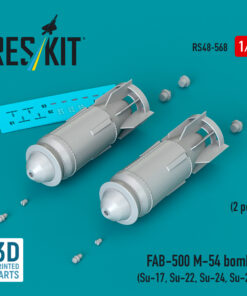 Reskit FAB-500 M-54 bombs (2 pcs) (Su-17, Su-22, Su-24, Su-25) (3D Printed) (1/48)