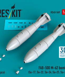 Reskit FAB-500 M-62 bombs (2 pcs) (Su-17, Su-22, Su-24, Su-25, Su-30) (3D Printed) (1/48)