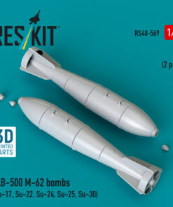 Alternative view of Reskit FAB-500 M-62 bombs (2 pcs) (Su-17, Su-22, Su-24, Su-25, Su-30) (3D Printed) (1/48)